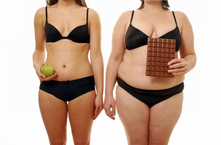 tlustá a hubená žena po zhubnutí za měsíc