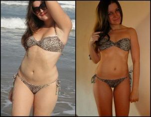 Dívka před a po dietě Oblíbené
